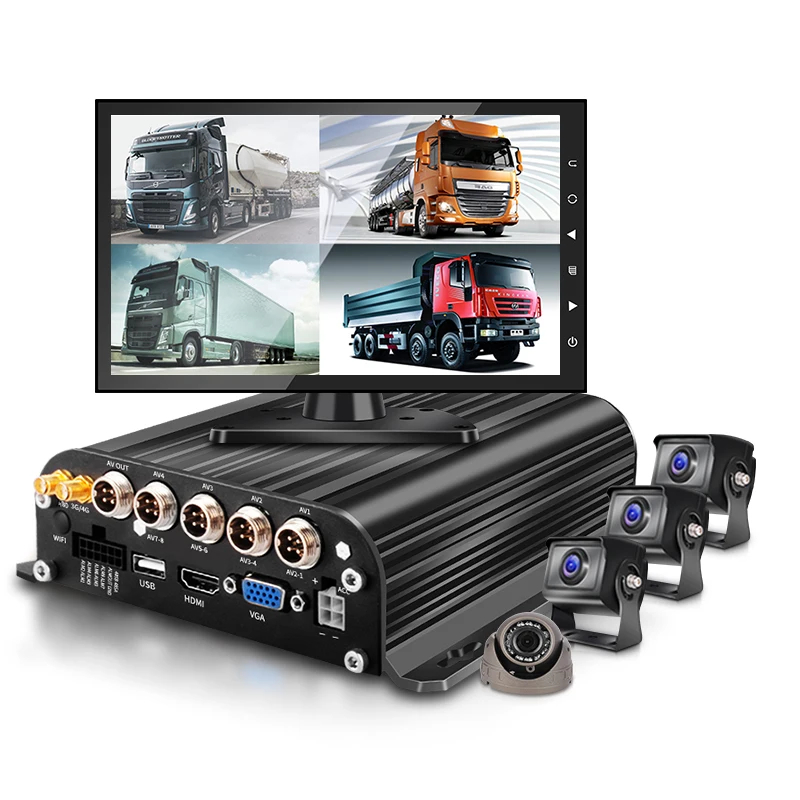 

4CH 8CH H.264 H.265 AHD 720P 1080P SD HDD Mobile DVR 128GB Vehicle MDVR CCTV Video Recorder Kit Camera System