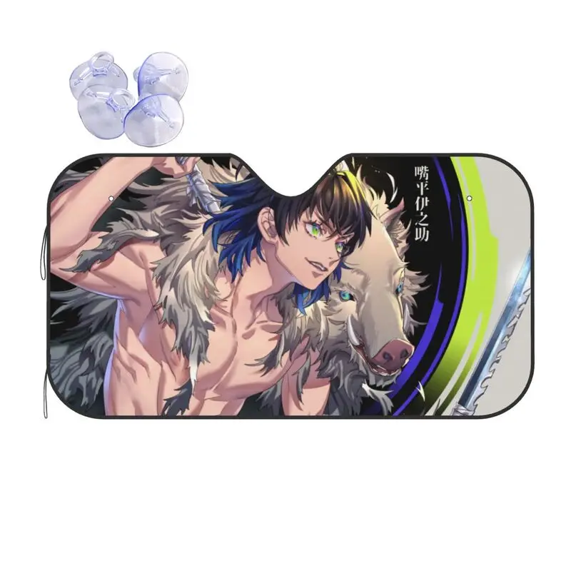 

Ghost Slayer Anime Car Sunshade Cartoon Animation Car Sunscreen UV Protection Auto Parts Decorative Sunshade