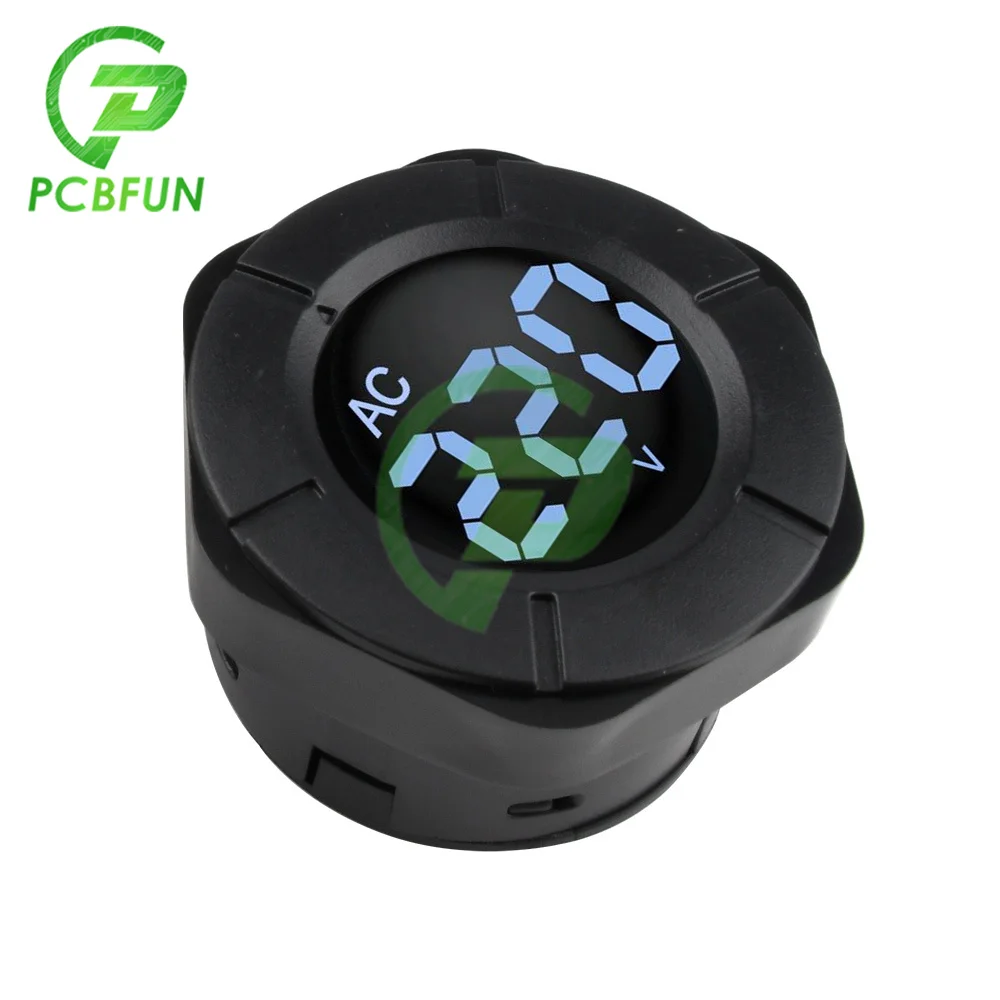PZEM-019V круглый тестер напряжения постоянного/переменного тока ЖК-цифровой