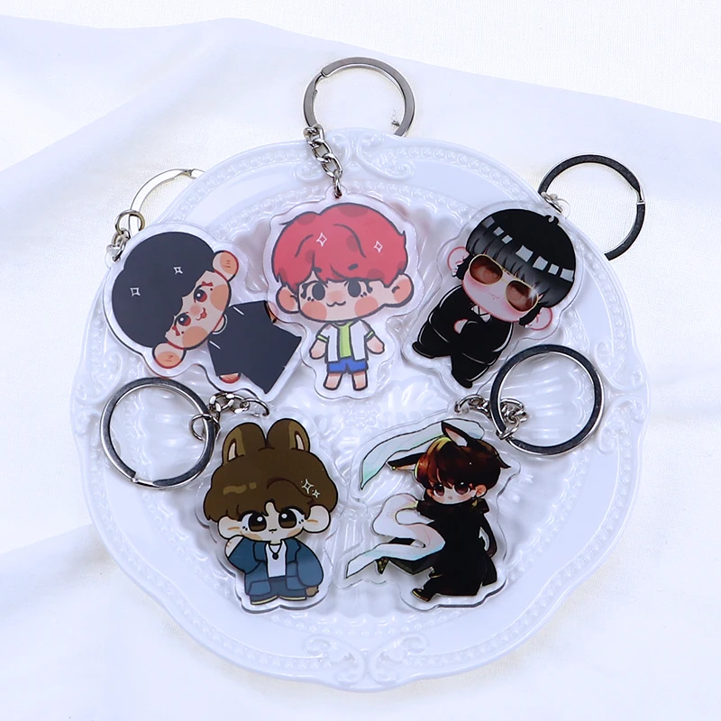

Kpop Bangtan Boys JK Cartoon Keychain Character Keyring Bag Jewelry Fans Collection for Fans