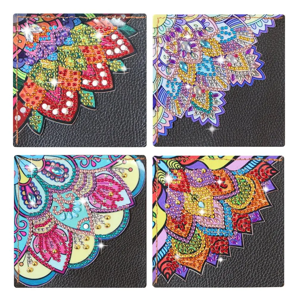 4 шт. алмазная живопись обертка углы закладка кожаный материал ручная работа