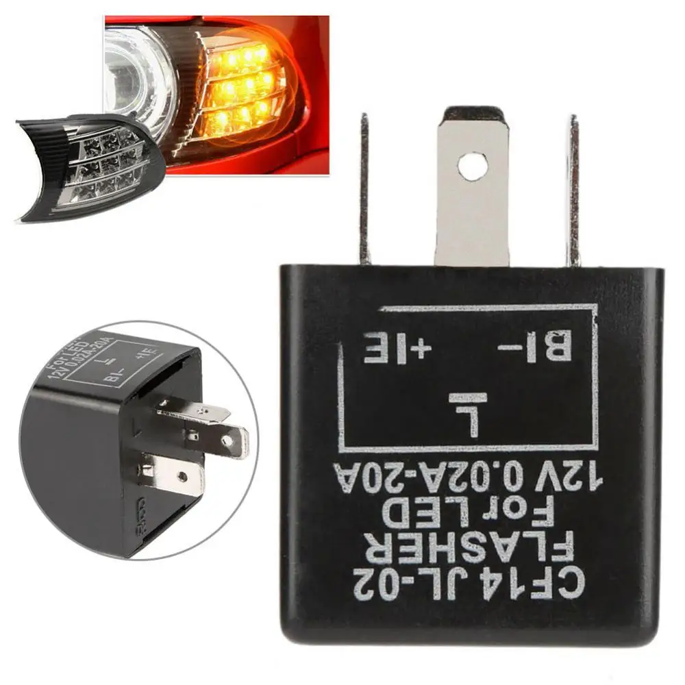 

Electronic LED Flasher Blinker Relay 3 Pin CF-14 JL-02 Automobile Turn Signal Light Relay Common Waterproof Shockproof