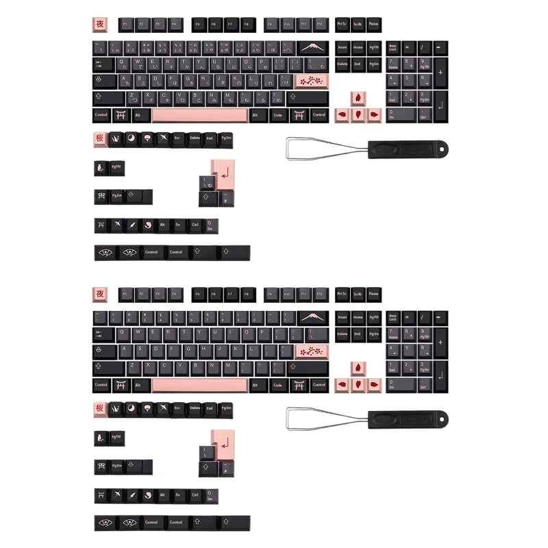 

Стильные клавиши ночного видения с профилем вишни, 136 клавиш для MX Switch GK61/ 64/ 68/87/104/108, японский и английский краситель Subb