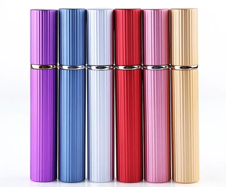 

8ML Portable Mini Travel Aluminum Perfume Bottle Refillable Cosmetic Container Empty Atomizer Bottles For Spray Scent Pump SN