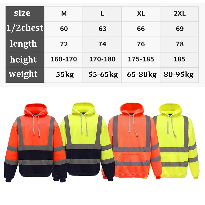 Мужская рабочая одежда Hi Vis, пальто High Vis, светоотражающая толстовка, флисовая куртка, толстовка с темно-синим низом (art.: 3920ca7bf63f3) - 3920ca7bf63f3