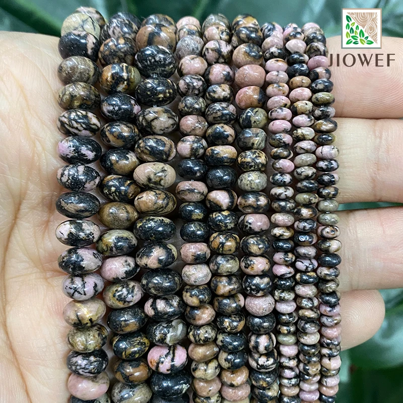 

Круглые бусины Родонит Рондель, круглые бусины-разделители из натурального черного кружева Рондель 4/6/8 мм для изготовления ювелирных издел...