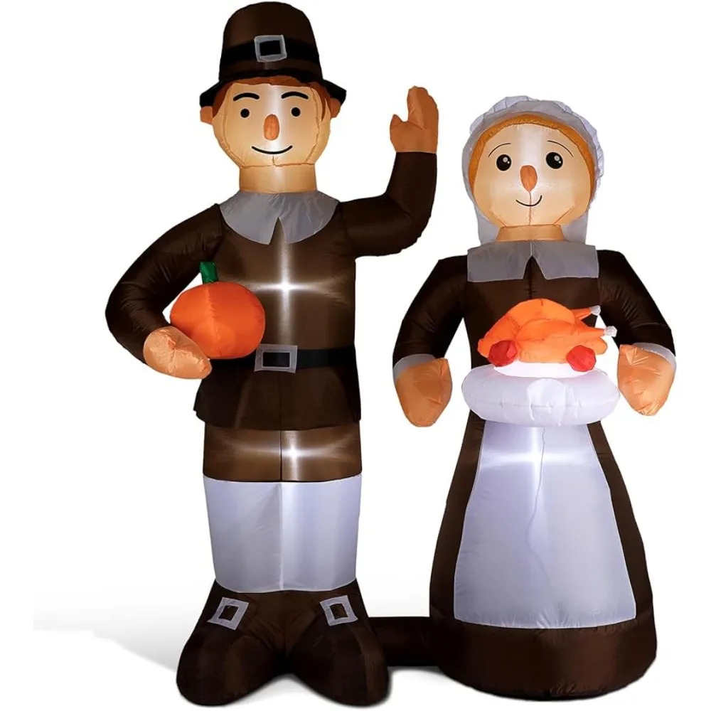 

Liliful 7.5 Feet Thanksgiving Pilgrim Inflatables Outdoor Decorations Pilgrim Yard Decorations LED