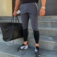 sports fitness trousers mens high elastic reflective night running quick drying tights light training squat pencil pants