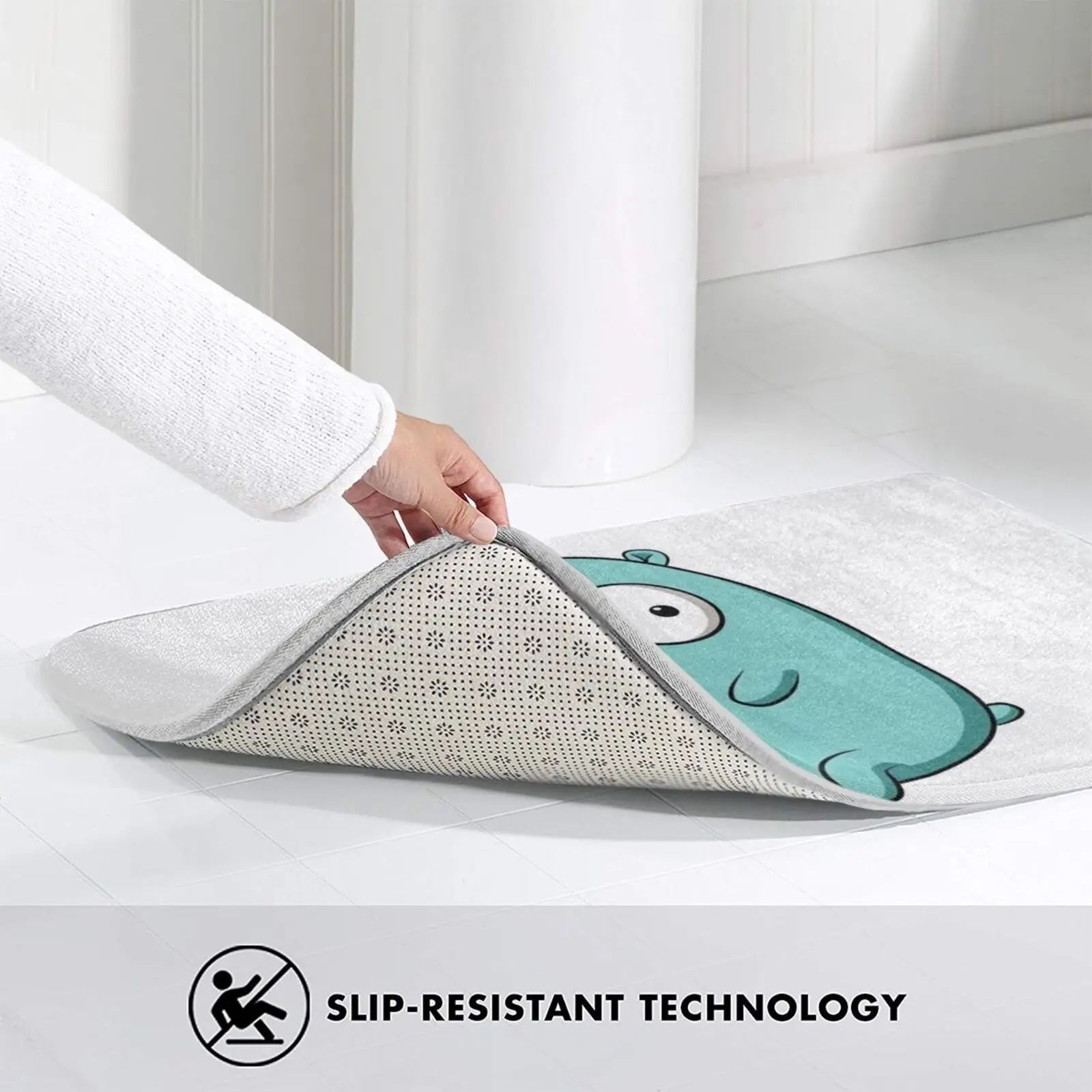 The Go Gopher: минималистичный зеленый сидящий коврик Gopher (белый) нескользящий