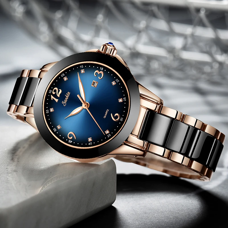 Sunkta Brand Women's Watches Fashion Waterproof Watches Women Ceramic Bracelet Wristband Lady Watch Girl Clock Relogio Feminino
