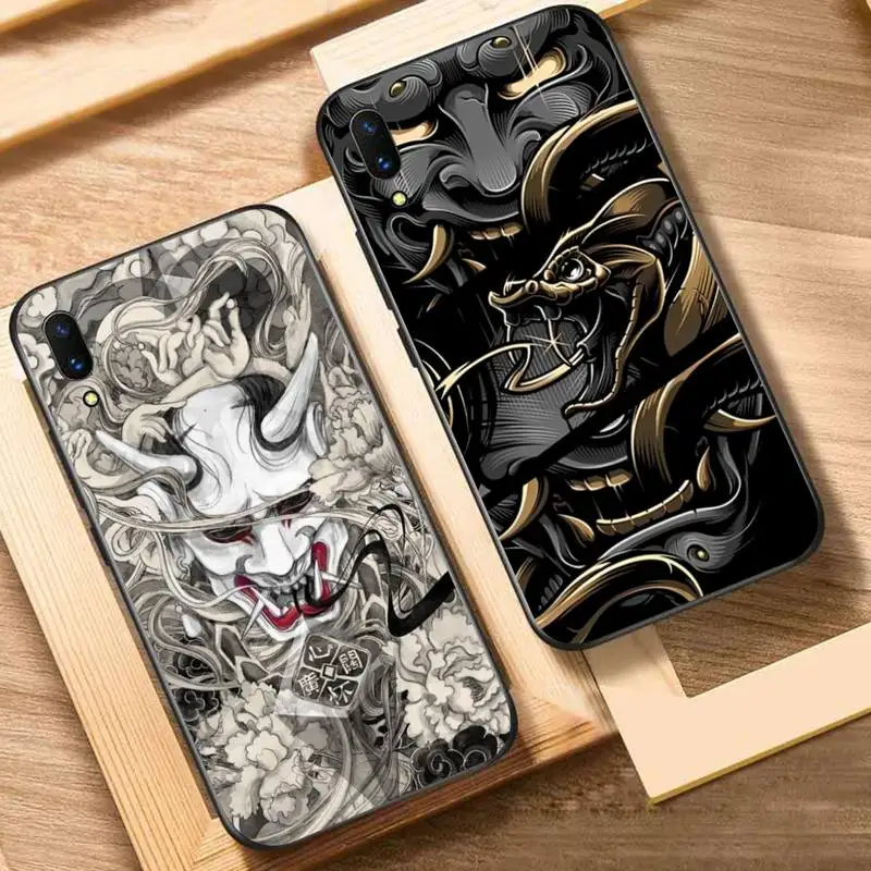 

Samurai Oni Mask Phone Case for Vivo Y91C Y11 17 19 17 67 81 Oppo A9 2020 Realme c3