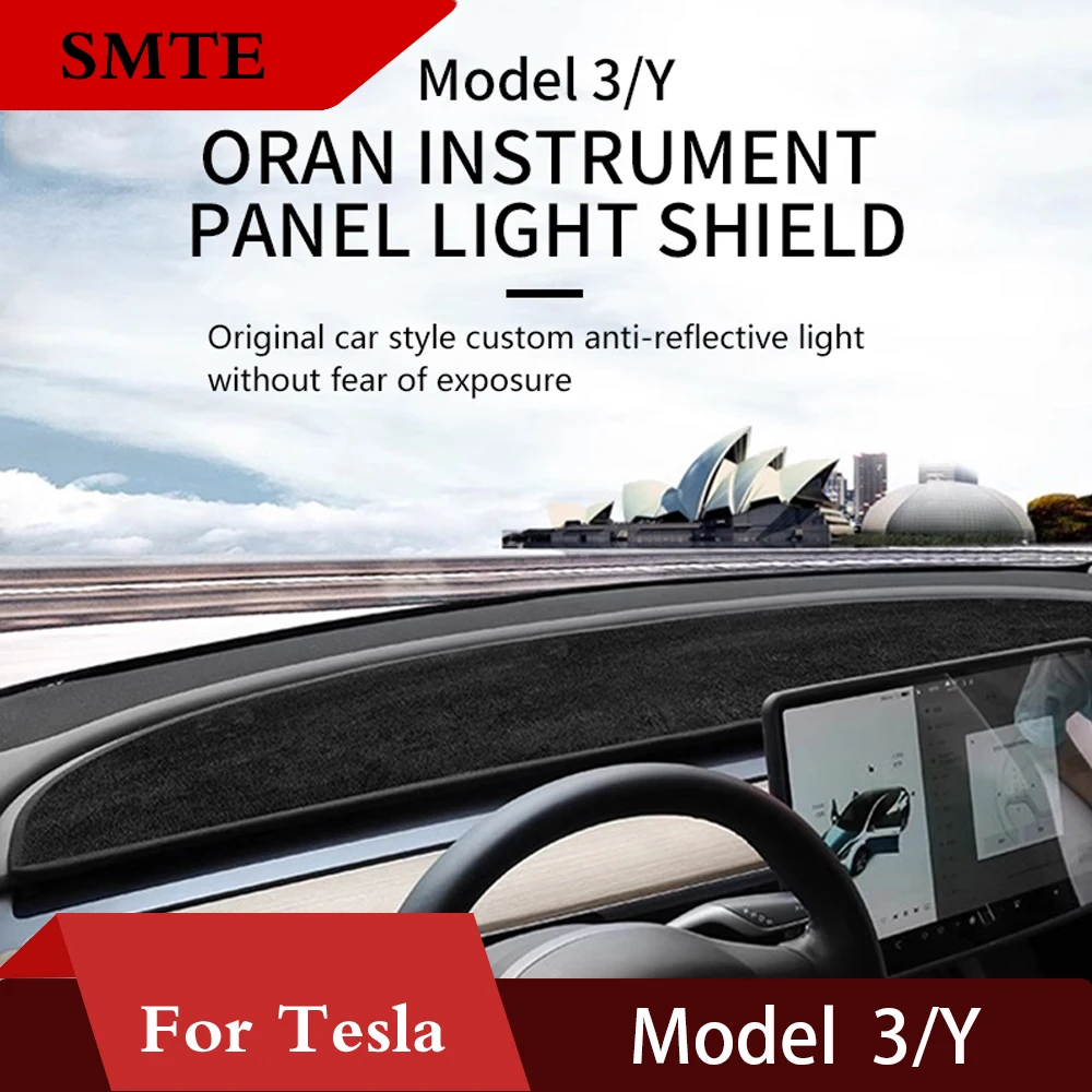 

Верхняя фланелевая накладка на приборную панель для Tesla Model 3 Y, защита от солнца, защита от УФ-лучей, коврик для приборной панели, защита от солнца, Нескользящие автомобильные аксессуары