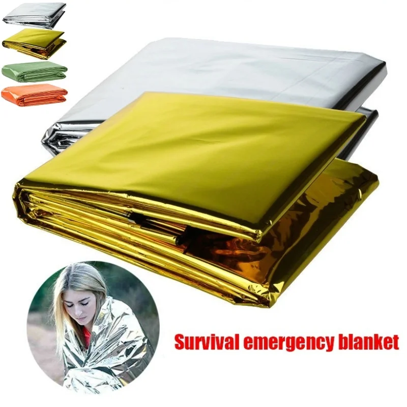 

Emergency Blanket Outdoor Survive First Aid Military Rescue Kit Windproof Waterproof Foil Thermal Blanket for Camping Hiking Hot