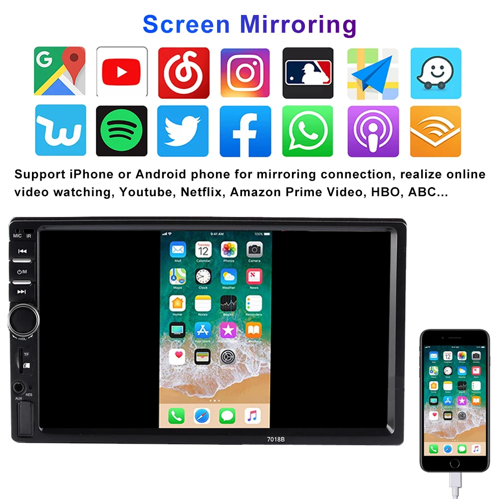 LEHX 2 Din Car Radio Stereo FM Audio Stereo MP5 Player Bluetooth 7 3 LEHX 2 Din Car Radio Stereo FM Audio Stereo MP5 Player Bluetooth 7 3