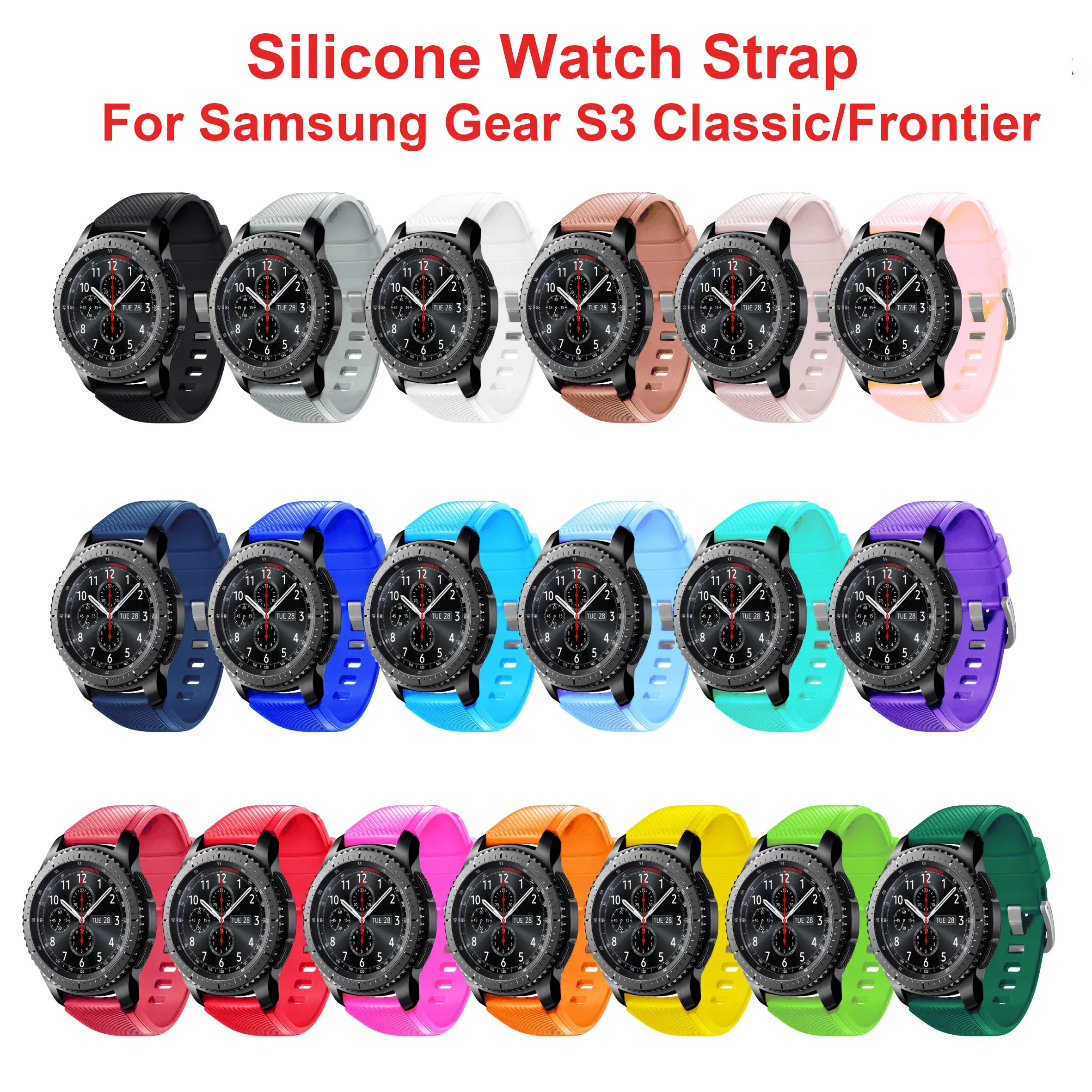 22mm Soft Silicone Strap For Samsung Galaxy Watch3 46mm Gear S3 Huawei Watch GT GT2 46mm Comfortable Band for Amazfirt GTR 47mm