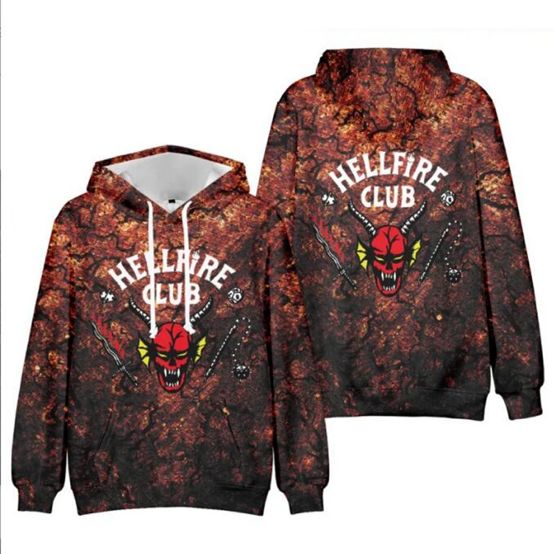 

2022 Stranger Things Season 4 Hellfire Club Hoodie Women Men Long Sleeve Pullover Hooded Sweatshirt Harajuku Tracksuit Funny Clo