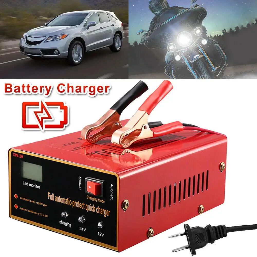 

12V 24V Battery Charger 6A - 105A Lead-acid Full Automatic Intelligent Pulse Repair Quick Charger Maintenance for Car Motorcycle