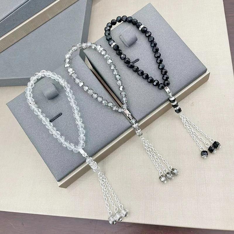 Мусульманские браслеты с кристаллами и 33 бусинами, 11 цветов