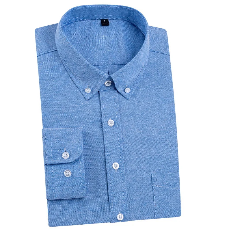 

2022 Men's Autumn Preppy Style Slim Shirt Brushed Oxford Woven Shirts