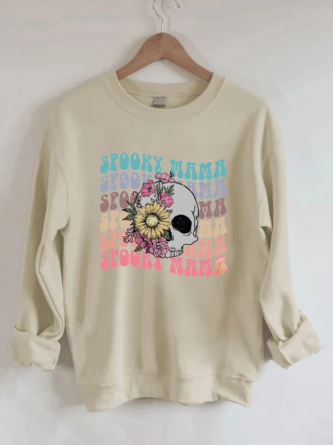 

Letter Printed Round Neck Casual Sweatshirt