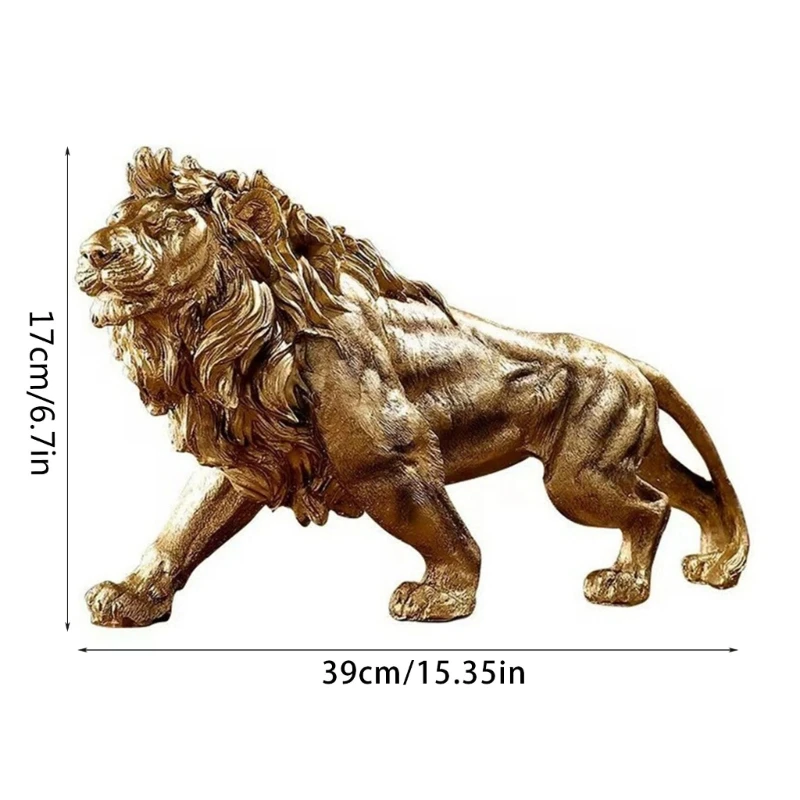 Смола золотые фигурки короля львов домашний офис настольный современный декор