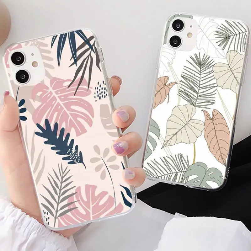

Yinuoda Palm Tree Leaves Phone Case for iPhone 11 12 13 Mini Pro Max 8 7 6 6S Plus X 5 SE 2020 XR XS Case shell