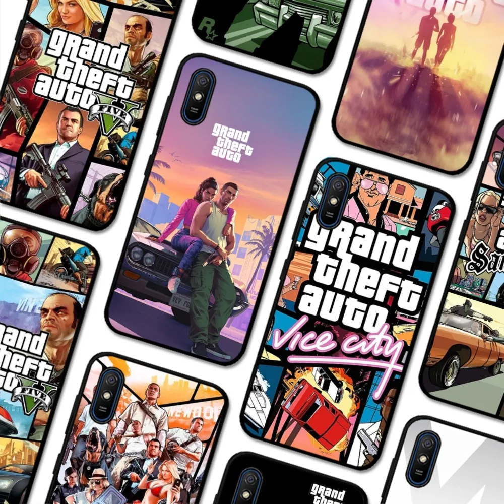 G-GTA 6 G-Grand Theft A-Auto Phone Case For Redmi 5 7 8 9 10 Plus Pro A GO K20 K30 K40 F3 Fundas
