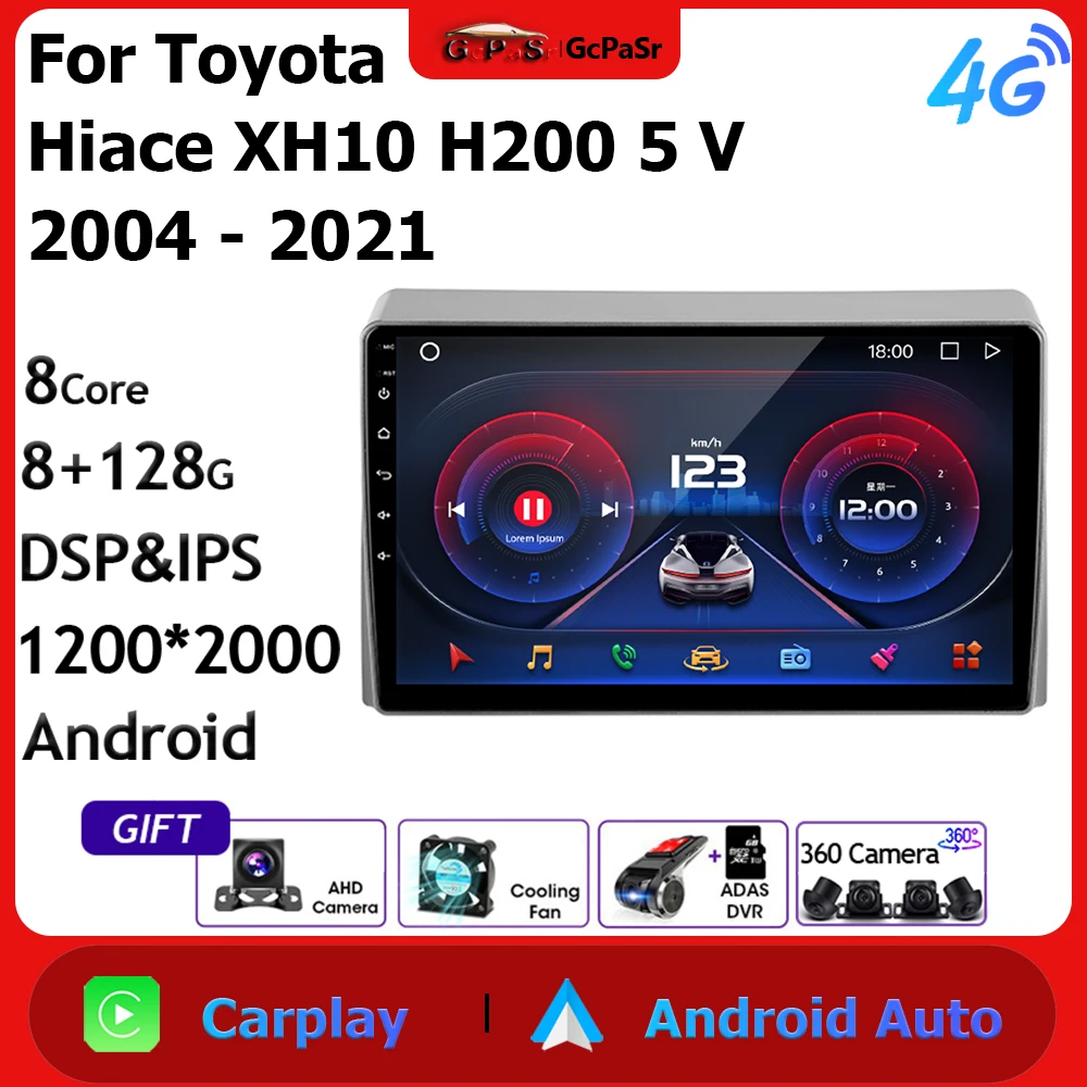 

Android Car Radio Video Autoradio Multimedia Player For Toyota Hiace XH10 H200 5 Ⅴ 2004 - 2021 Navigation GPS Carplay IPS Auto