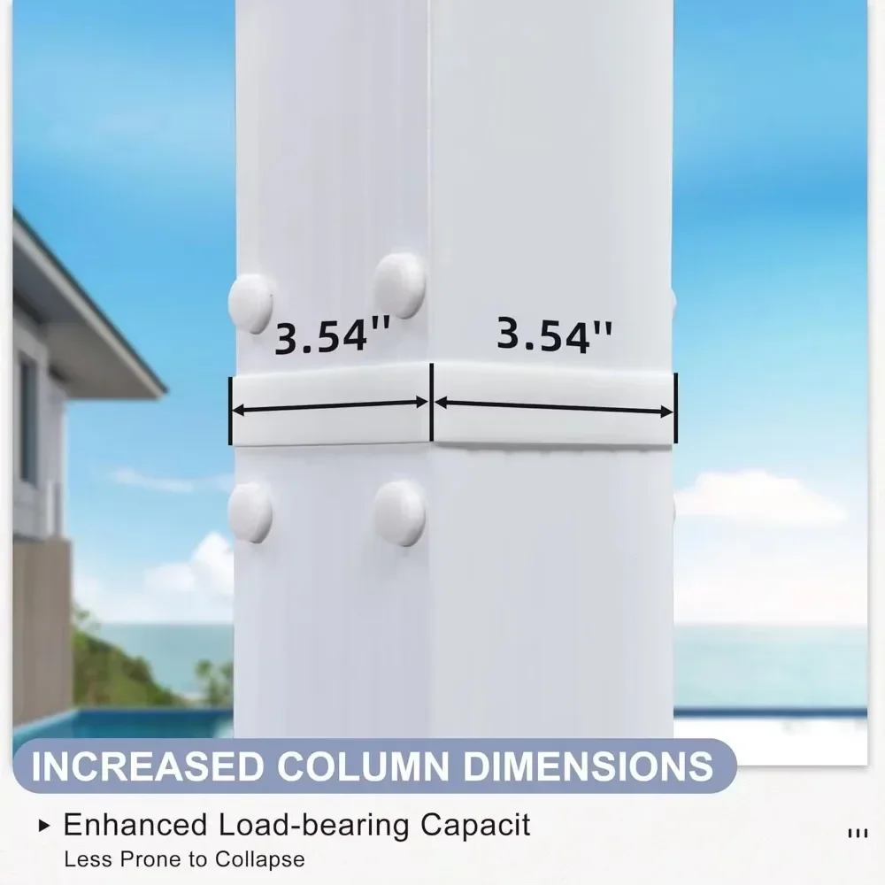 Уличная беседка 10 х12 футов убираемая с солнцезащитным козырьком белая