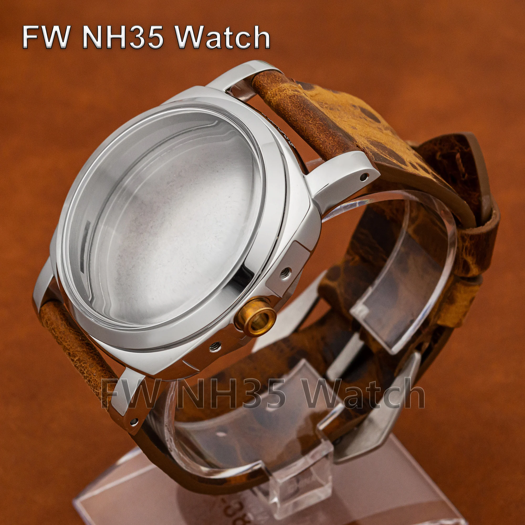 Корпус часов 47 мм для Mod PAM 6152 кожаный ремешок водонепроницаемый корпус из