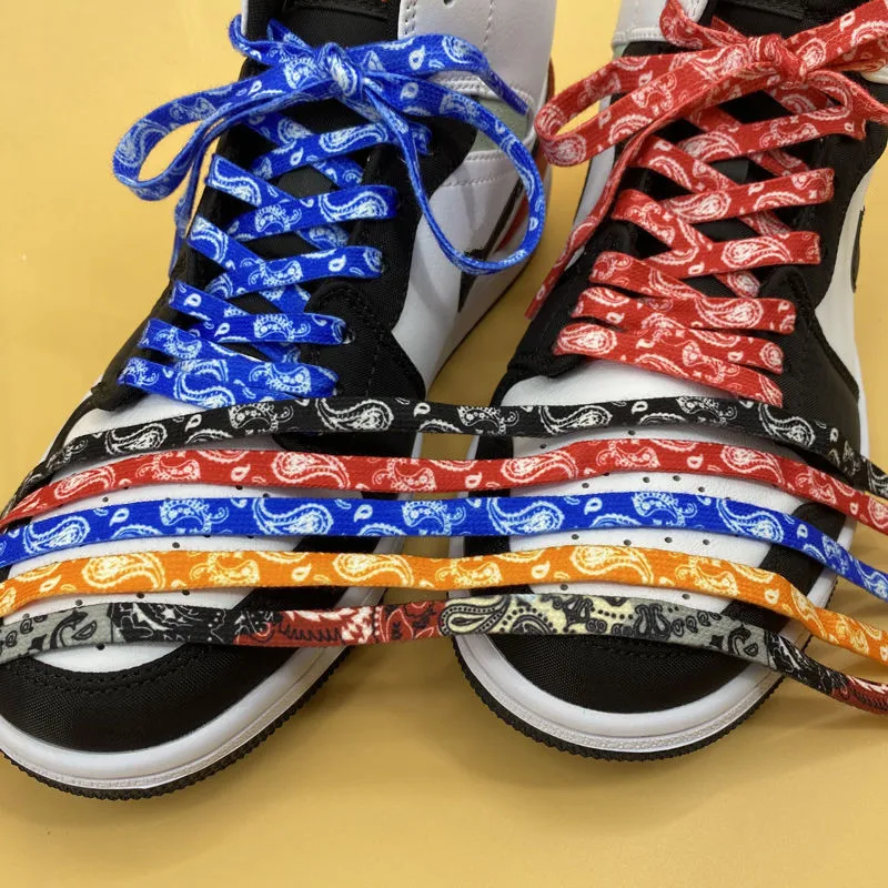 

Fashion West Coast Cashew Flower Creative Shoelaces Men Women Trend Personality Printing Sport Casual Basketball Shoes Laces