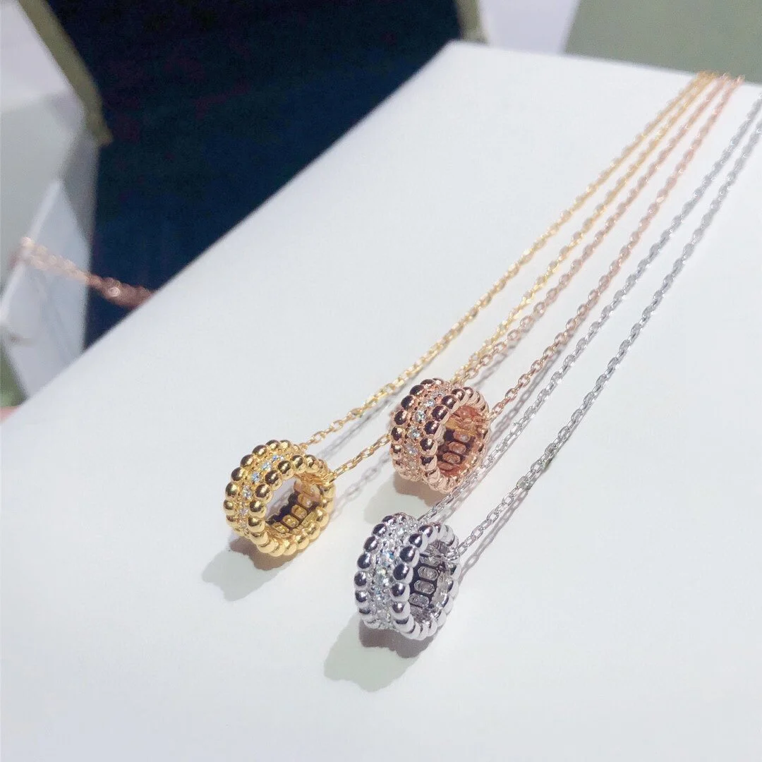 

NEW INBrand Cylinder Necklace Ring With Diamonds! Exquisite Sterling High-end K Gold Craftsmanship