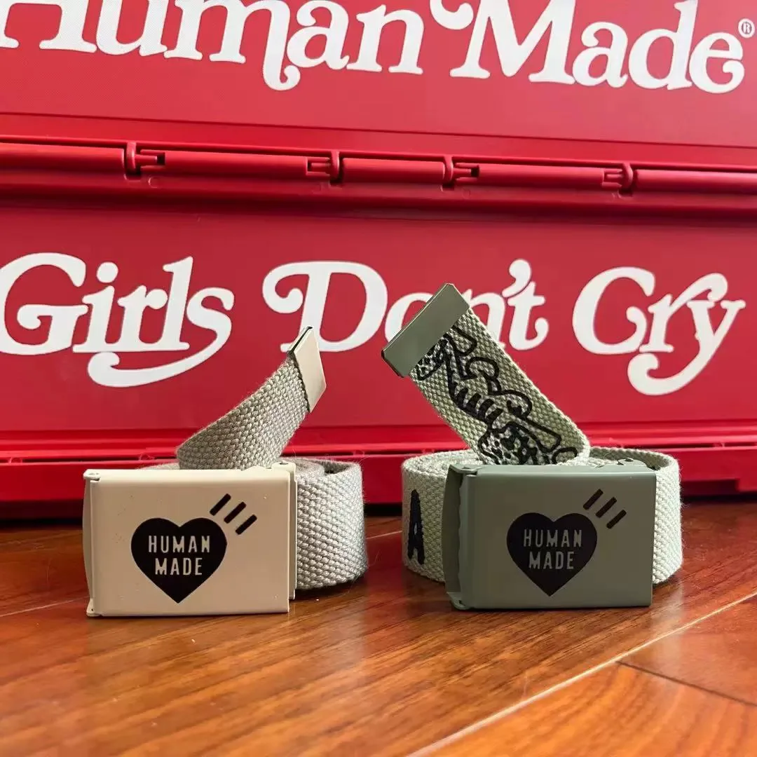 

HUMAN MADE 20AW Little Tiger String Print Love Canvas Belt Japanese Tide Couple