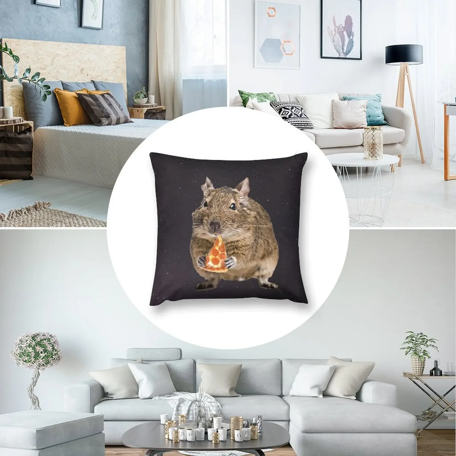 Деко любит ест пиццы декоративная подушка наволочка рождественские