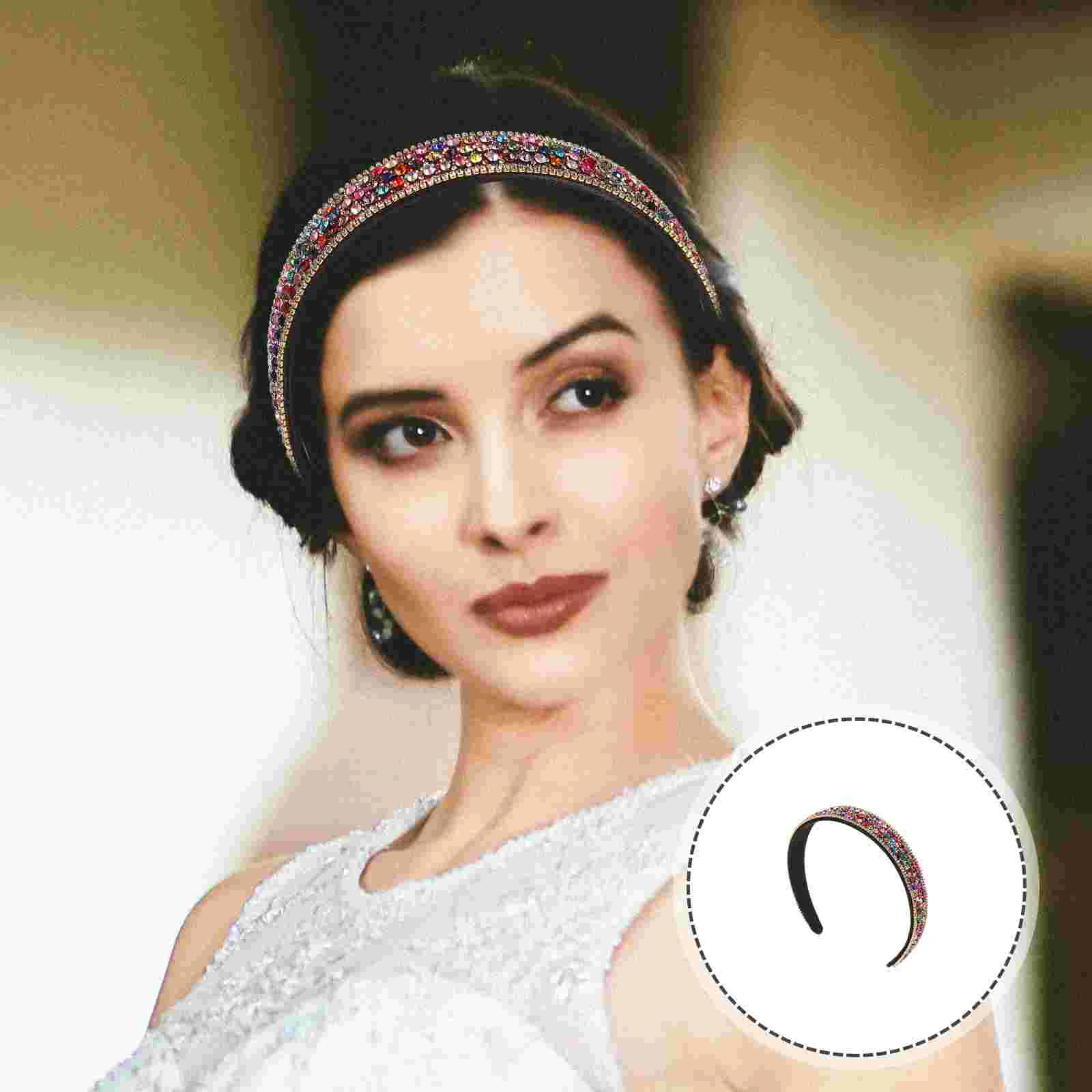

Hair Hoops Glitter Colorful Headwear Beaded Women Bands Headband Decorative Headdress