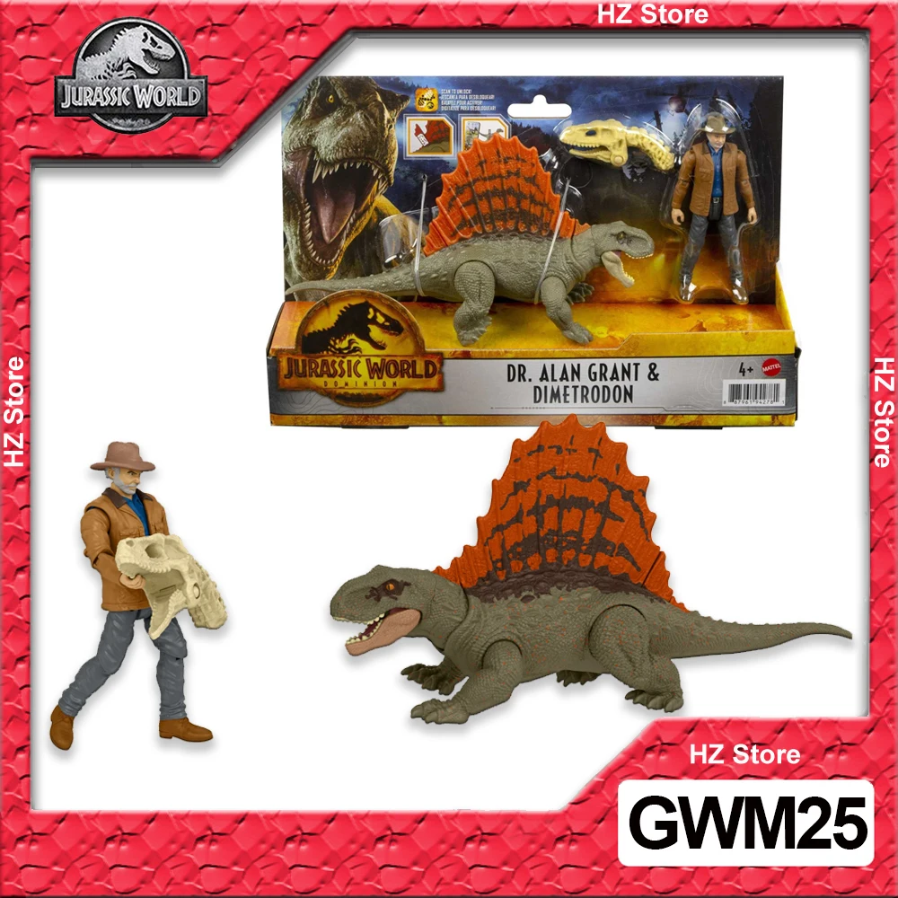 

Jurassic World Dominion Dr Alan Grant & Dimetrodon Human and Dino Pack with 2 Action Figures Toy Gift Set for Kids Birthday Gift