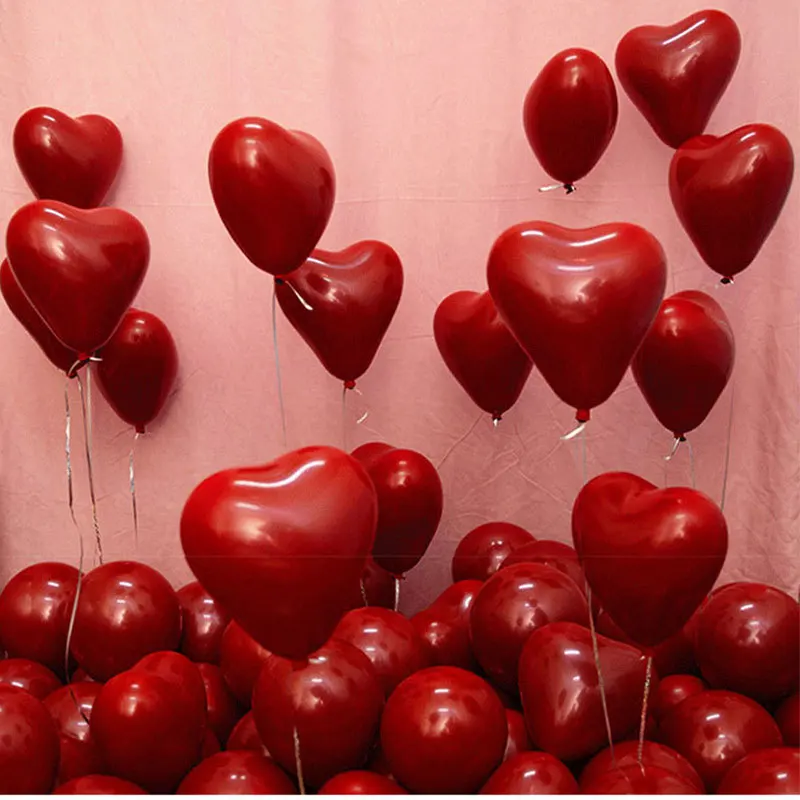 

10Pcs Proposal Wedding Balloon Red Love Balloon Wedding Birthday Party Decoration Supplies Double Red Heart Balloon Decro