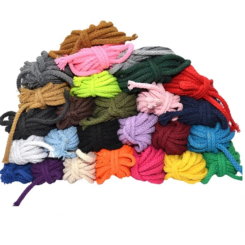 

3Meters/Lot 7mm Colorful Macrame Cord 100% Cotton Woven Rope Home Handmade DIY Crafts Cords Rope Decoration Bags Garment String