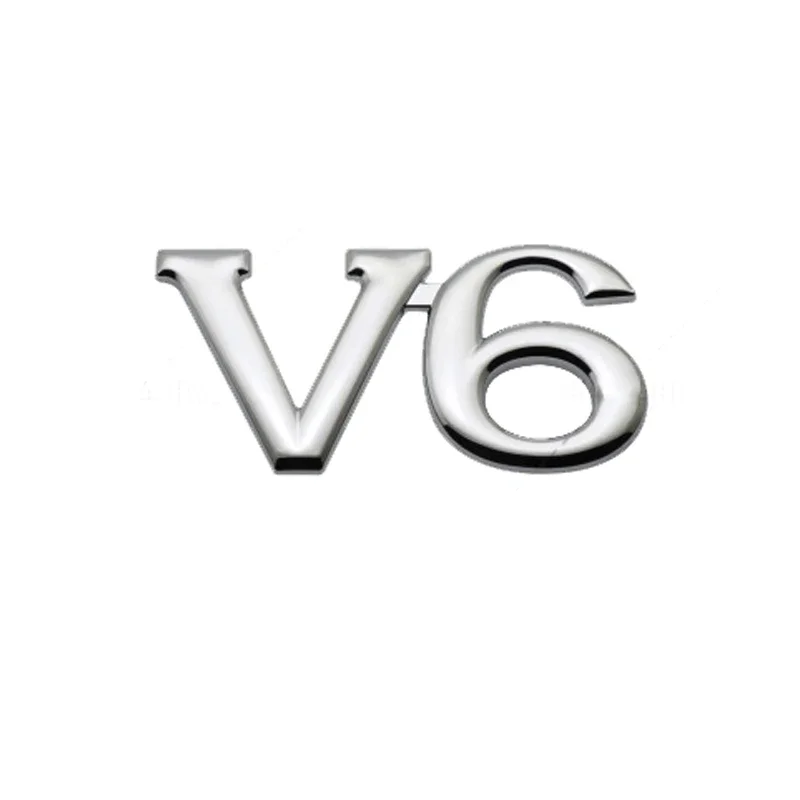 Универсальная эмблема автомобиля V6 V8 наклейка на задний багажник для Audi KIA Mazda