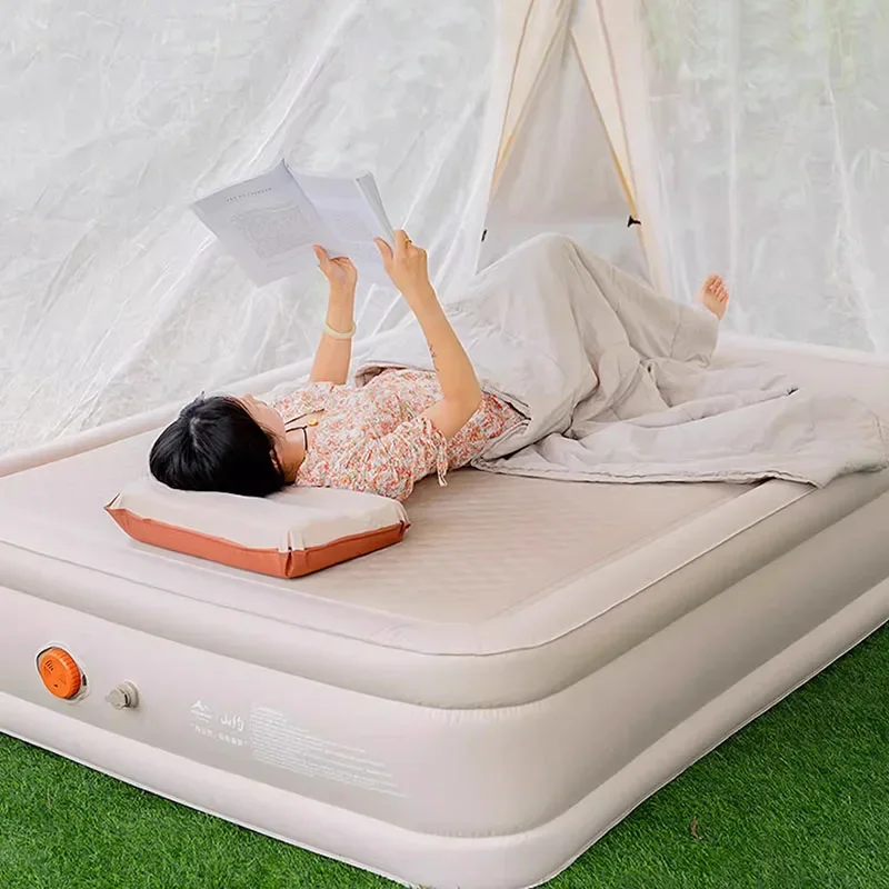 

Folding Floor Air Mattress Camping Sleep Bedroom Built In Pump Mattress Full Size Inflatable Colchao Inflavel Garden Furniture
