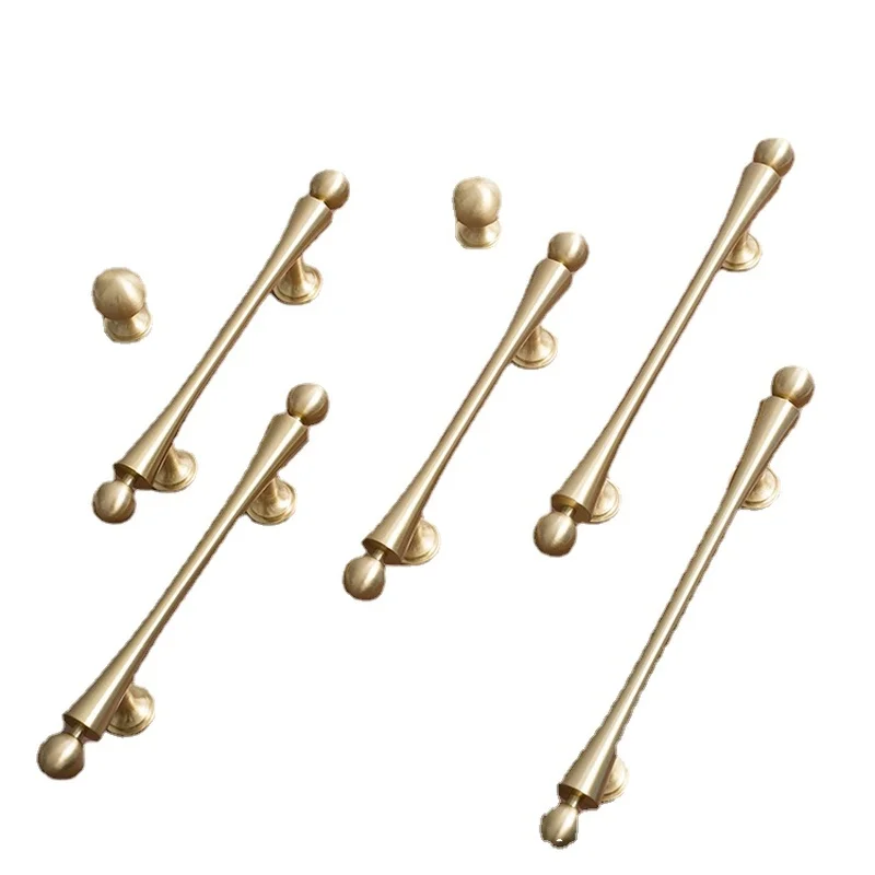 

Ball Long Handle Drawer Wardrobe Door Handle Golden Brass Wine Cabinet Shoe Cabinet Handle Furniture Handle