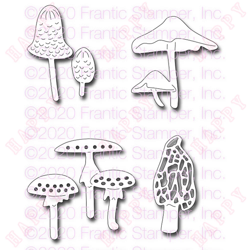 

Christmas Metal Cutting Dies Forest Mushrooms Decoration For DIY Scrapbook Diary Album Paper Template Card Embossing Handcraft