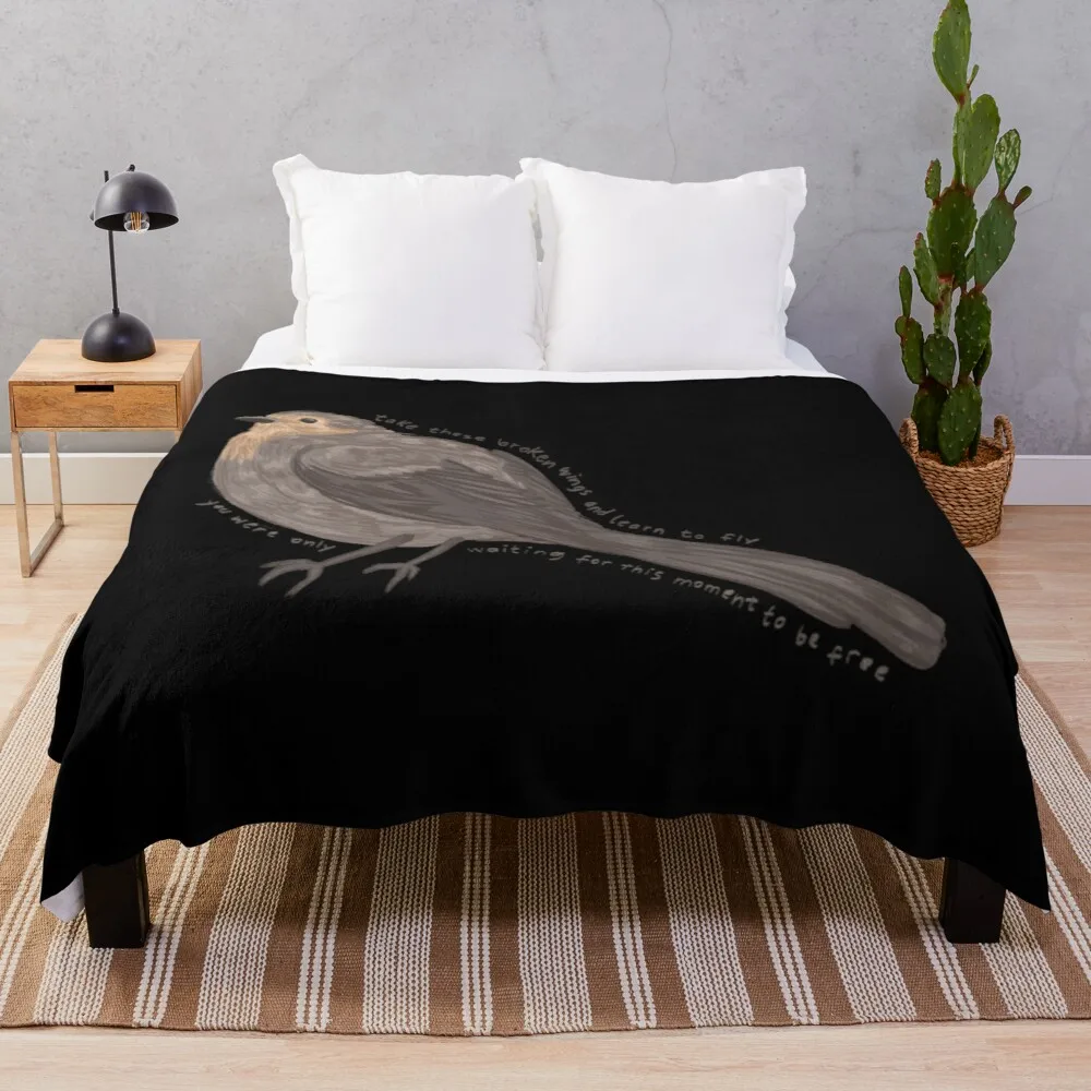 

Blackbird Beatles FanArt Throw Blanket Giant Sofa Knit Blanket