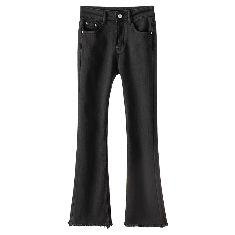 

Женские облегающие джинсы, высококачественные хлопковые брюки из полиэстера и спандекса длиной до щиколотки, женские расклешенные брюки, уличная мода