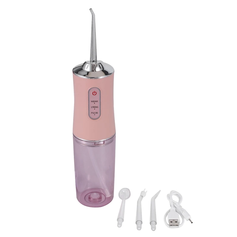 

Ирригатор для полости рта, 3 режима, портативный Перезаряжаемый, 4 насадки, водонепроницаемый резервуар для воды 200 мл для зубов