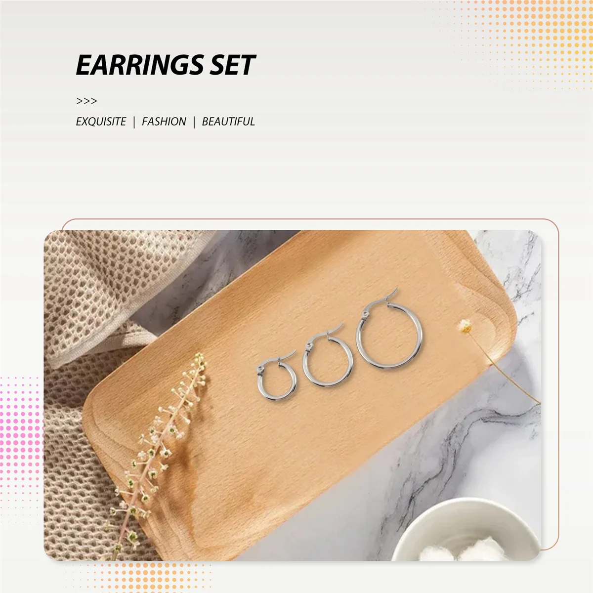 3 пары серег-колец из нержавеющей стали 15 мм 20 25 женские серебряные серьги