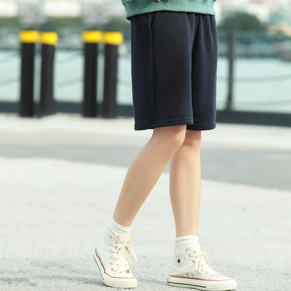 2023 New Summer Sports Short Mens Cotton Jogging Casual Sweatpant Men Breathable  Shorts Beach Solid Elastic Waist Running