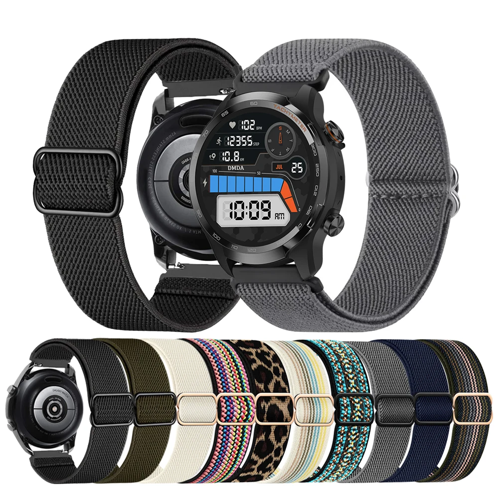 Nylon Bracelet Strap For TicWatch E2/E3/S/S2/GTH 2/GTX/GTW/GTH Band Pro 3 Ultra GPS/Ultra LTE 20 22mm Braided Watchband