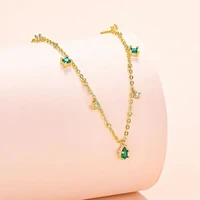 exquisite green zircon clavicle chain choker necklace for women gifts jewelry vintage design wholesale pendant necklace