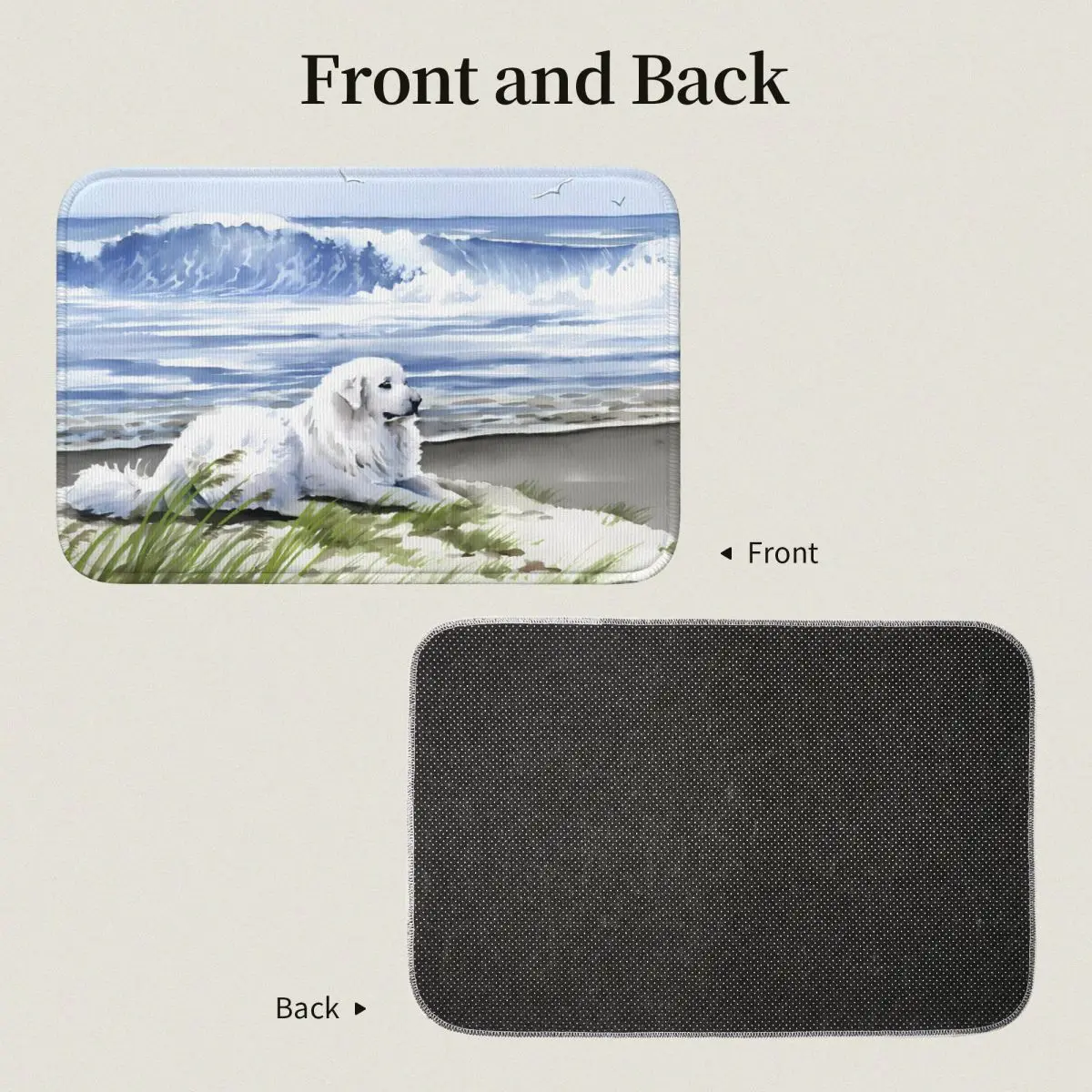 Great Pyrenees At The Beach Дэвид Роджерс Коврики для унитаза ванной Коврик Ковер Дом